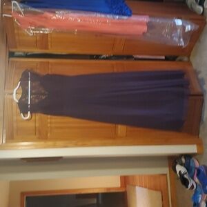 Bill Levkoff Purple Pleated Maxi Bridesmaid/Mother Of The Bride Gown